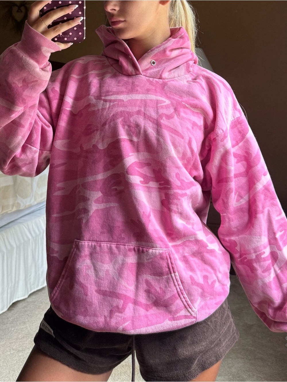 Old Navy Pink Camo Hoodie Sweatshirt